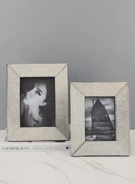 现代简约高端马毛相框摆件客厅办公室书房桌面卧室样板房家居饰品