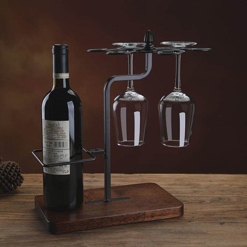 创意红酒杯架倒挂实木家用酒柜装饰品摆件欧式悬挂挂杯架高脚杯架