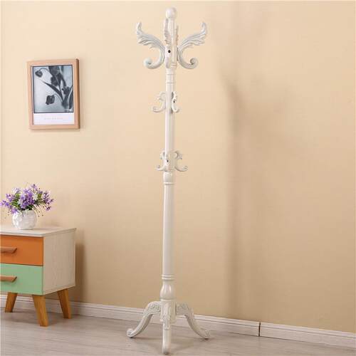 bx62实木卧室单杆落地衣帽架置物挂衣架简约现代家用客厅欧式