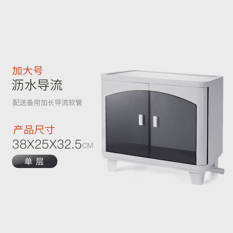 置物架收纳架双层碗架碗筷收纳盒带盖放碗碟餐具沥水家用厨房碗柜