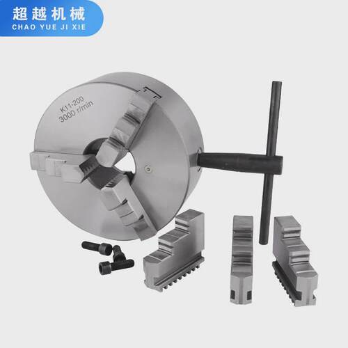 立式中空三爪四爪气动卡盘器夹盘k11-200手动三抓夹头机床车床