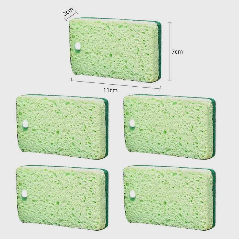 2tcu棉空间厨房清洁百洁布洗碗家用海绵擦木浆趣抹布洗锅油污棉