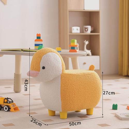 网红座椅白鹅大门口换鞋凳客厅摆件动物泰迪绒儿童穿鞋卡通小凳子