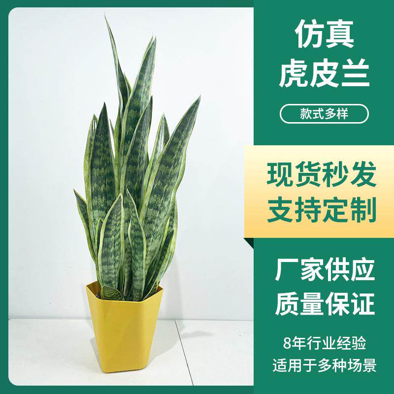 北欧仿真绿植金边装饰室内客厅造景花卉道具假绿植落地虎皮兰盆栽