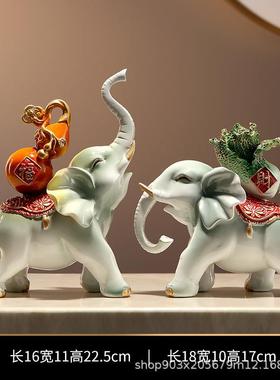 树脂工艺品大象新品创意玄关电视柜装饰品客厅酒柜摆件批发