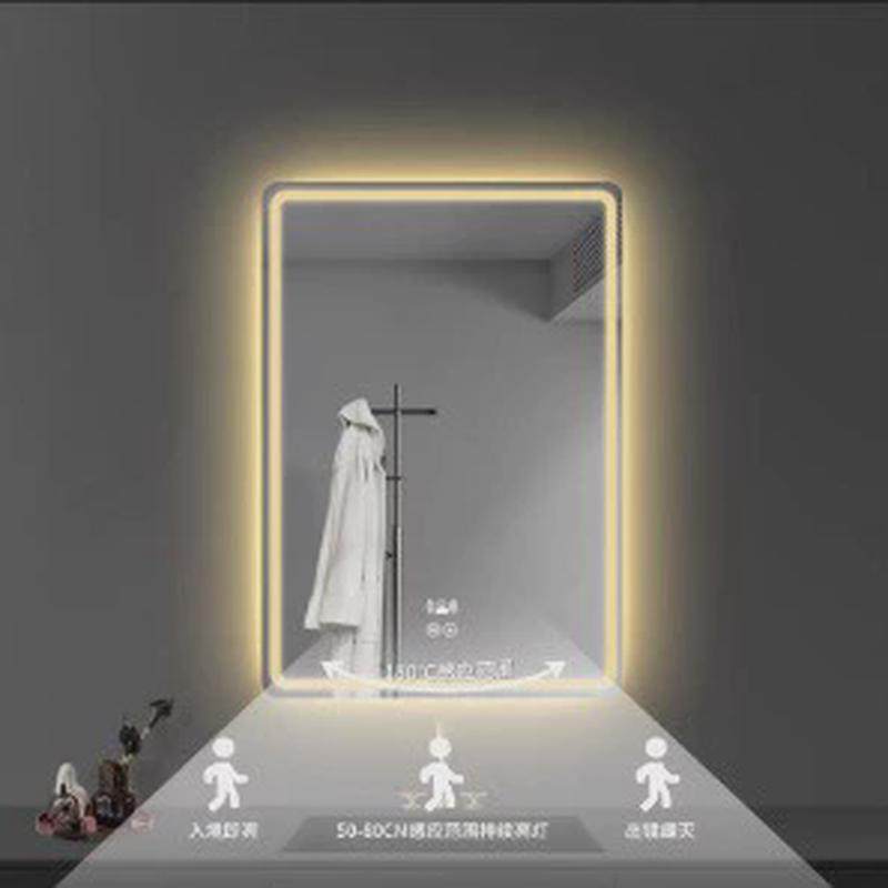 方形LED智能镜触控屏幕竖款除雾浴室镜带灯挂墙式化妆室发光化妆,家装主材,浴室镜,淘宝优惠券,粉丝福利购,淘宝优惠卷