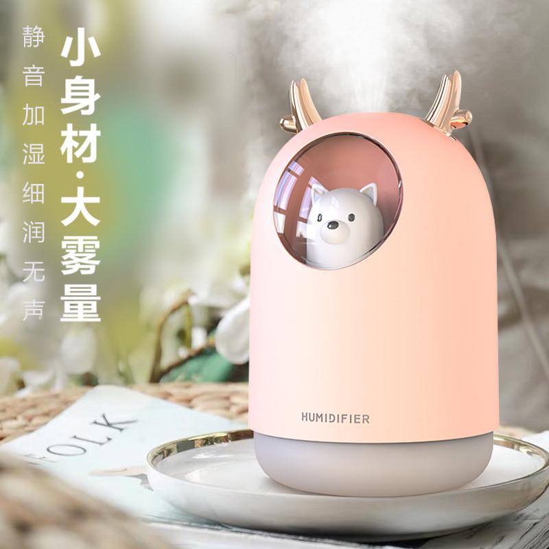 新品上市USB加湿器萌宠小熊车载香薰喷雾办公桌面跨境