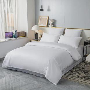 星级酒店四件套高档民宿宾馆被套床单床笠三件套草字客房酒店布绣