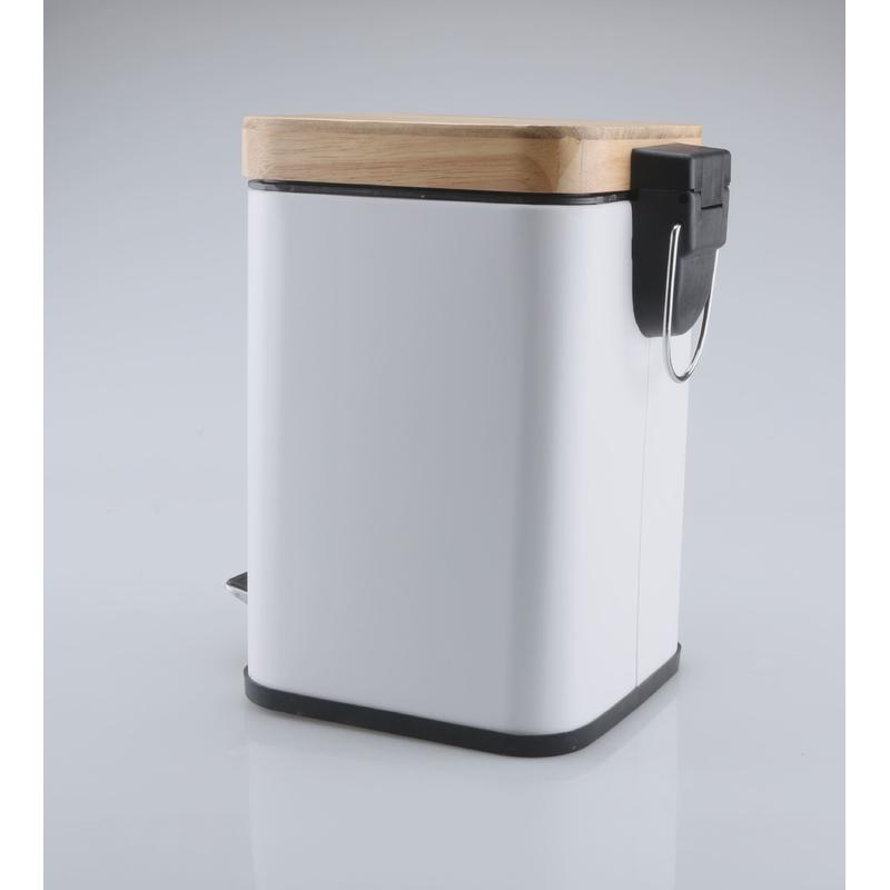 脚踏式批发带盖垃圾桶竹制家用厨房收纳纸篓现货卫生间夹缝垃圾桶