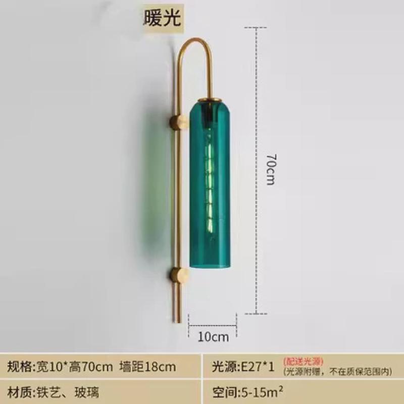 新中式时尚床头玻璃灯设计师酒店别墅会所过道走廊灯书房垂钓壁灯