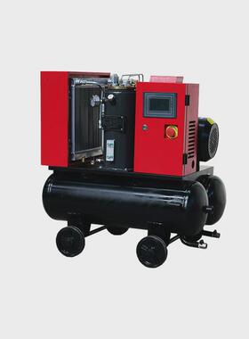 移动式小型双罐变频螺杆空压机真石漆专用7.5kw-22kw移动式螺杆机