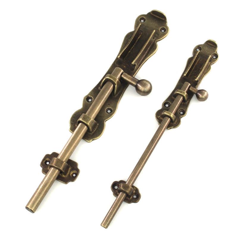 大门插销中式纯黄铜地销实木大门老式加长纯黄铜天地插销窗户隔扇