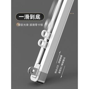 jw窗帘轨道顶装 伸缩滑轨直轨双轨静音窗帘盒铝合金滑道窗帘杆 侧装