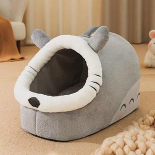 猫窝四季 猫床宠物用品 通用半封闭式 狗窝可拆洗动物造型别墅秋冬季