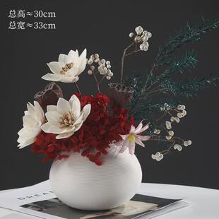 莲蓬干花真花摆件轻奢餐桌花束家居清新禅意装饰花