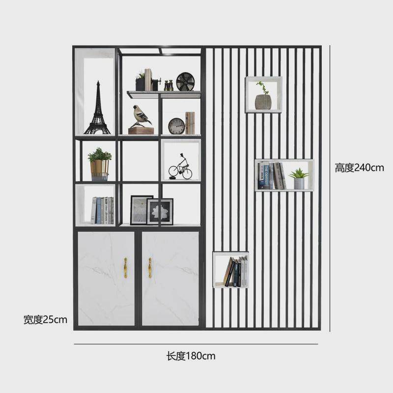 铁艺办公室前台餐厅轻奢工业风隔断柜书架玄关铁网公司屏风置物架