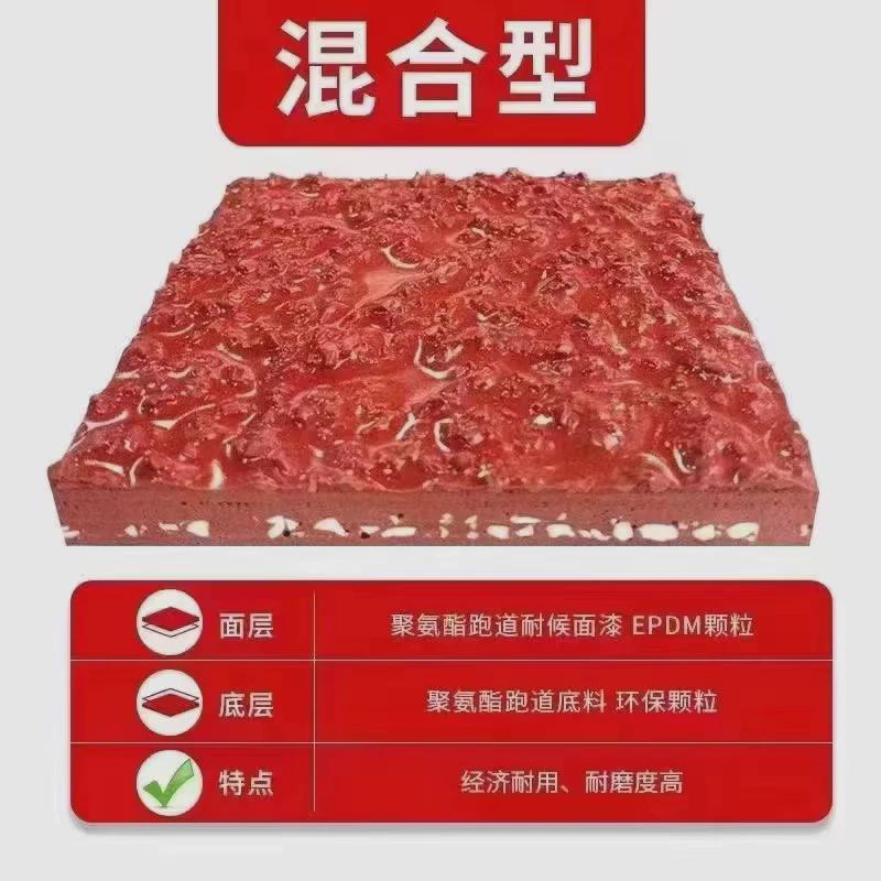 塑胶跑道材料学校操场跑道幼儿园epdm橡胶颗粒硅PU球场材料厂家