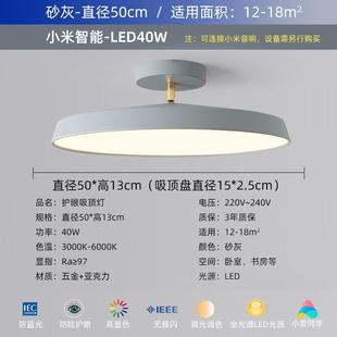 北欧简约现代家用客厅厨房ins风主卧室书房斜顶房间led圆形吸顶灯