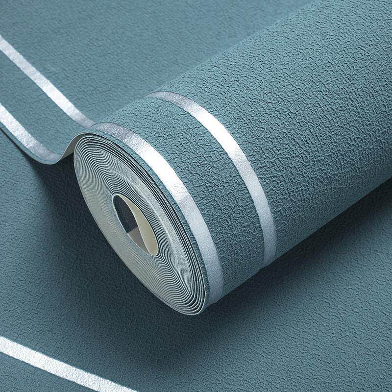 北欧素色宽鹿皮条纹绒墙纸卧室客厅电视背景墙无纺布壁纸