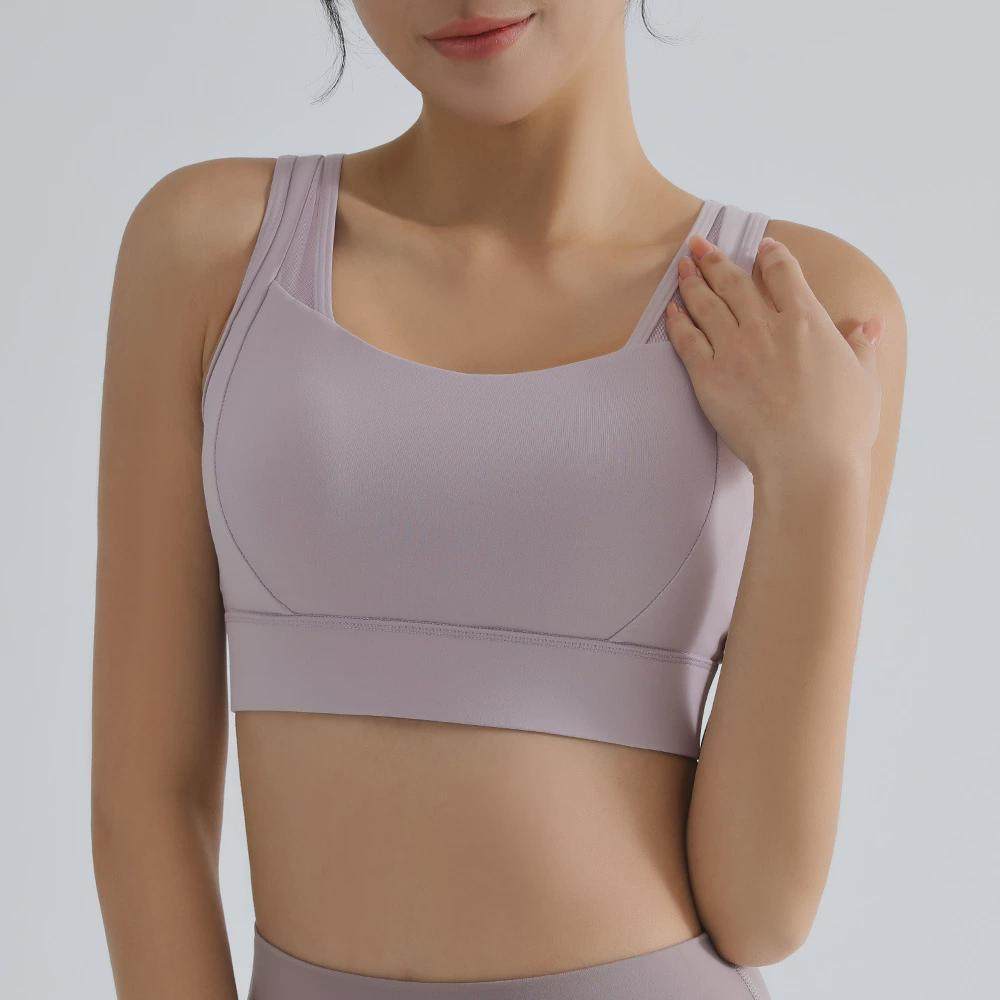 高强度运动内衣一体式大码收副乳文胸运动美背女防震跑步瑜伽背心
