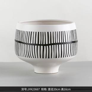 博西家居 饰品 陶瓷花盆古风简易中摆件创意样板间客厅插花瓶软装