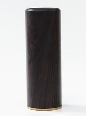 高档中国风文创简约毛笔装饰摆件紫光檀红木书房笔筒文房四宝套装