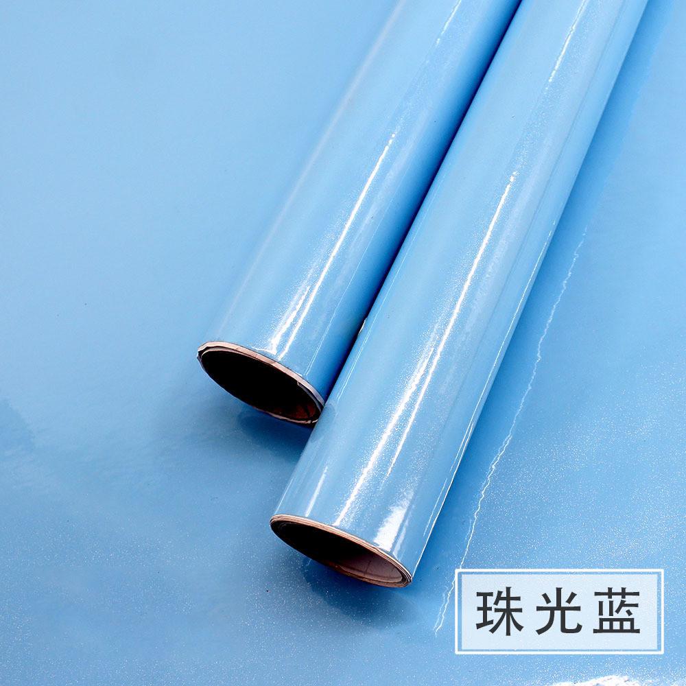 烤漆珠光壁纸自粘PVC贴纸波音软片橱柜衣柜翻新墙纸厨房防油贴
