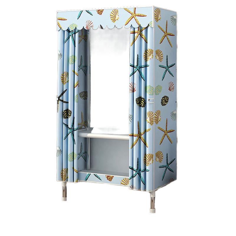 热销简易衣柜家用卧室钢架加粗加厚钢管组装布衣柜出租房结实耐用