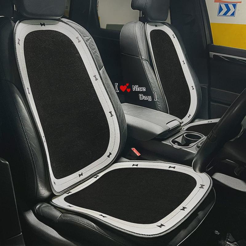 热销汽车坐垫毛绒高级感蝴蝶结轻奢创意舒适车载座椅垫时尚女神车
