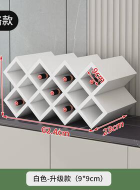 gy新款红酒架创意壁挂式酒架欧式酒柜格子木质组装酒格家用菱形酒