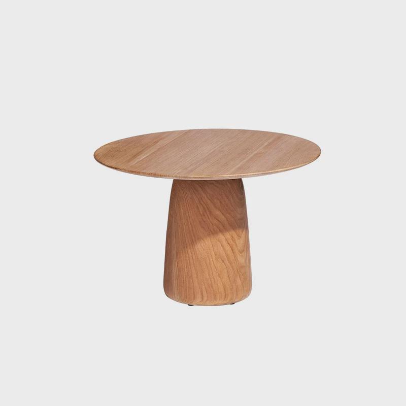 北欧户外圆形茶几网红家用柚木ins风小户型室外客厅边几阳台桌子