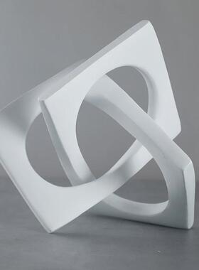 几何环形缠绕现代简约欧式轻奢创意摆件软装售楼处样板房饰品