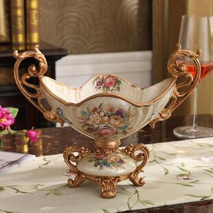 水果盘客厅家居摆件欧式茶几树脂现代装饰工艺品大号结婚礼品物