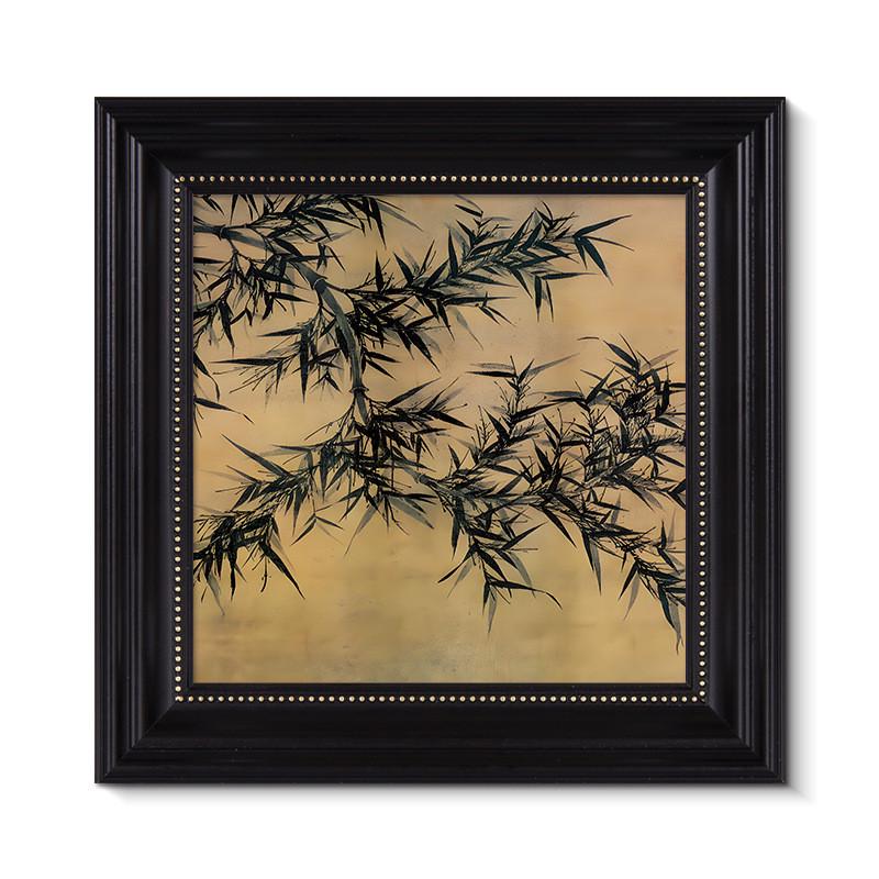 客厅壁画法式中古风装饰画复古竹子植物餐厅轻斗柜靠墙高级感挂画