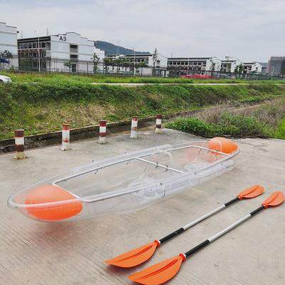 网红透明船双人透明皮划艇独木舟水晶玻璃船pc透明网红船景区手划