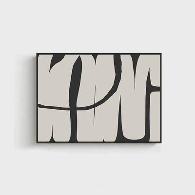 极简油画风遮挡弱电箱空开装饰画黑白灰免打孔电表箱挂画高级感