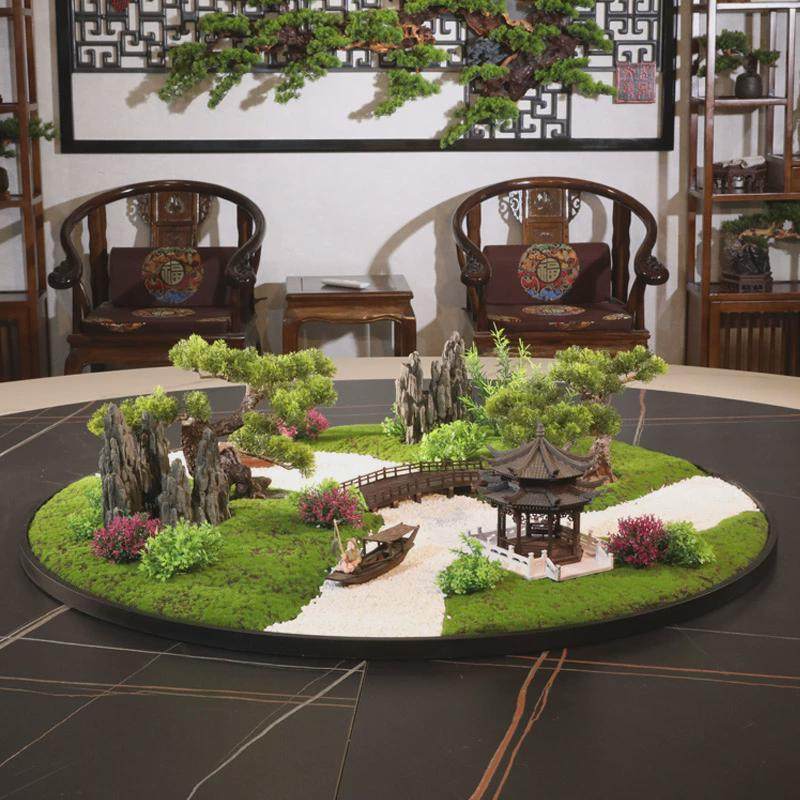 酒店大圆桌转盘摆花装饰品饭店餐厅电动餐桌景观摆台造景桌芯摆设,家居饰品,仿真花/假花,淘宝优惠券,粉丝福利购,淘宝优惠卷