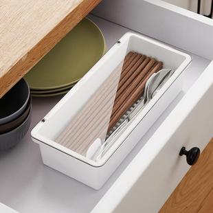 筷子笼沥水置物架带盖防尘筷筒家用厨房快子篓盒平放筷勺子收纳盒