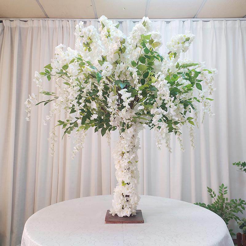 仿真紫藤花树假花藤室内吊顶装饰婚礼婚庆布置庭院花园造景豆花树