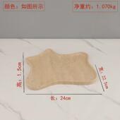 欧式 饰品 轻奢几何圆形洞石大理石托盘果盘摆件餐厅客厅玄关家居装