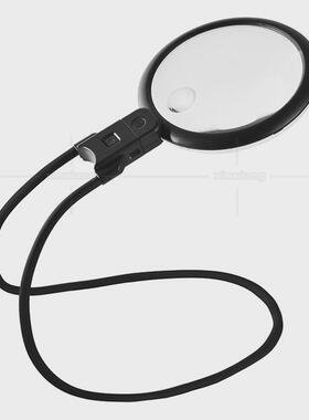 看书款36led三档光源5倍15倍挂脖手持台式老人阅读充电维修放大镜