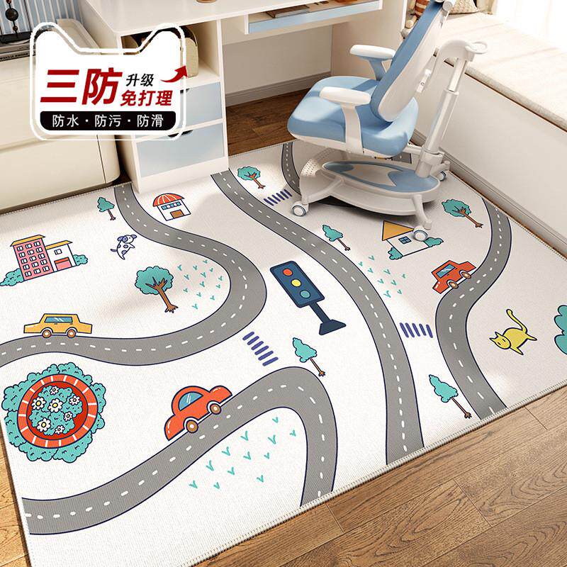 地垫垫子区卡通电脑转椅学习儿童房地毯卧室书桌椅子书房阅读客厅