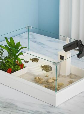 乌龟饲养缸特大号家用带晒台带爬台生态造景塑料带盖防逃逸乌龟缸