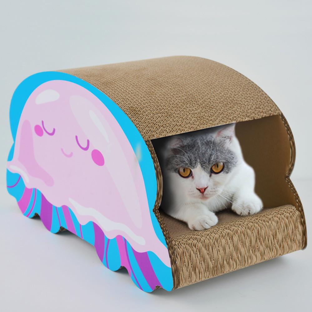 水母--瓦楞纸纸制猫玩耍板-猫窝猫碗猫抓板猫床猫沙发猫洞-车
