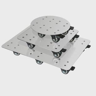 304不锈钢移动托盘重物移动底座万向刹车轮花盆花盆托盘移动鱼缸