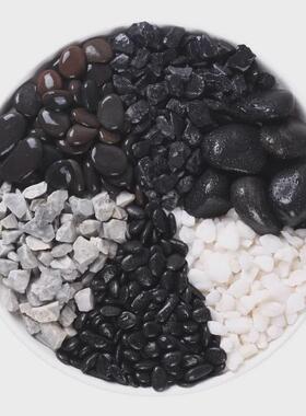 黑色黑色枯山水石子石子白色灰色砾石日式庭院碎石子装饰用鹅卵石
