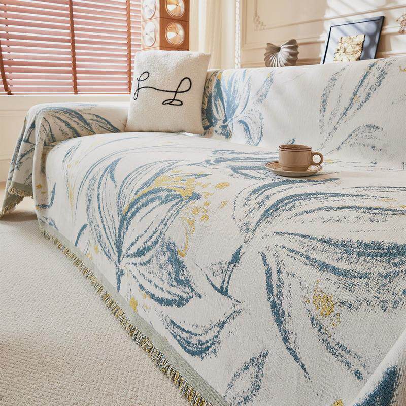 雪尼尔沙发盖布田园一整张全盖防滑防猫抓沙发套罩巾风沙发盖布毯