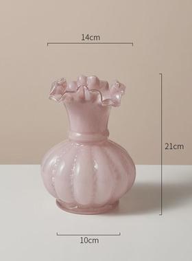 北欧中古花瓶高级感装饰摆件顿南瓜高颜值插花芬奶油风摆件ins风