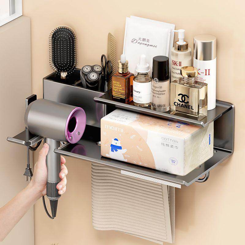 沫汩卫生间吹风机置物架打孔一体浴室风筒多功能挂架厕所收纳,家庭/个人清洁工具,吹风机置物架,淘宝优惠券,粉丝福利购,淘宝优惠卷