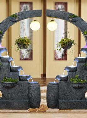 酒店装饰品摆件落地中式禅意景观假山流水喷泉艺术品流水器循环